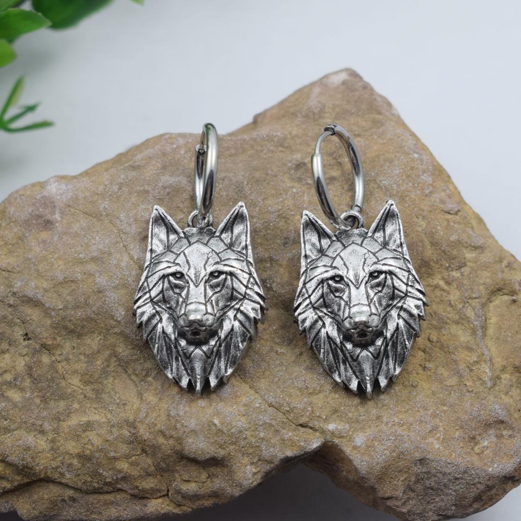 Norse Viking Wiccan Moon Phase Raven Earrings Stainless Steel Hook Handmade Jewelry