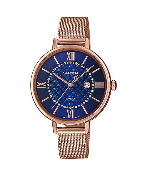 

Casio Men s Stainless Steel 50M Water Resistant Analog Quartz Watch SHE-4059PGM-2A синий