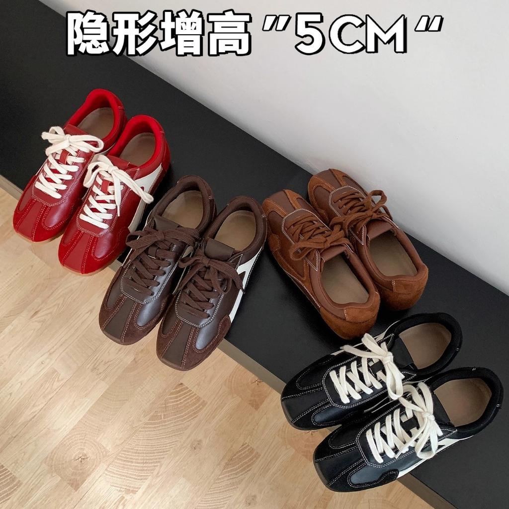 Retro contrasting color splicing flat-bottomed German training shoes women's 2025 new comfortable and lightweight small casual sports Forrest