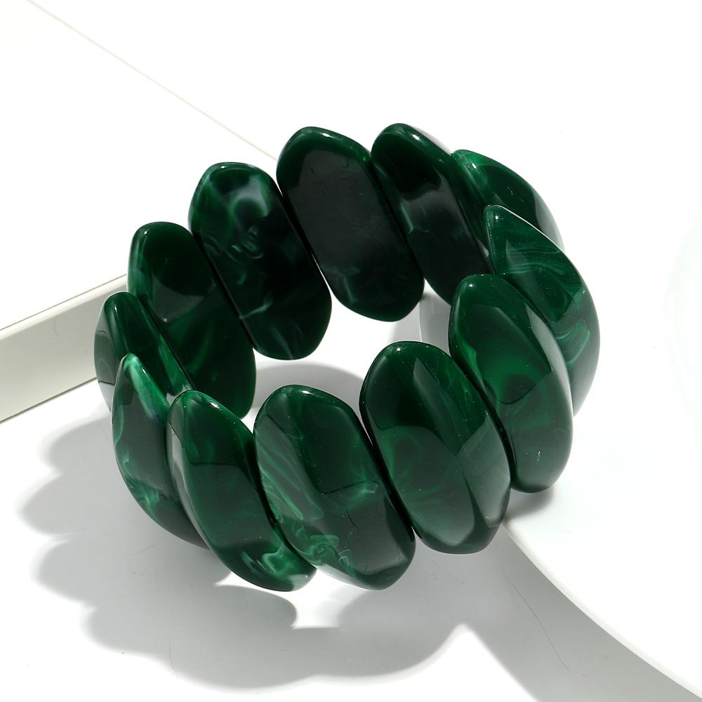 Vintage Acrylic Amber Elastic Geometric Bracelets Bangles for Women Stretchy Resin Big Cuff Bracelet Designer Jewelry 2025