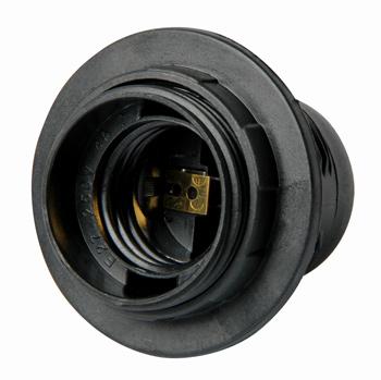 Plastic Lamp Holder With Ring E27 Black - Ex-S9100007