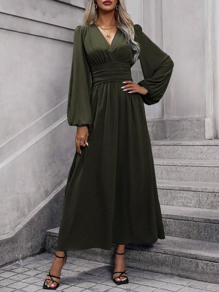 Women's High Slit Lantern Sleeve Dress - Fall/Winter Collection