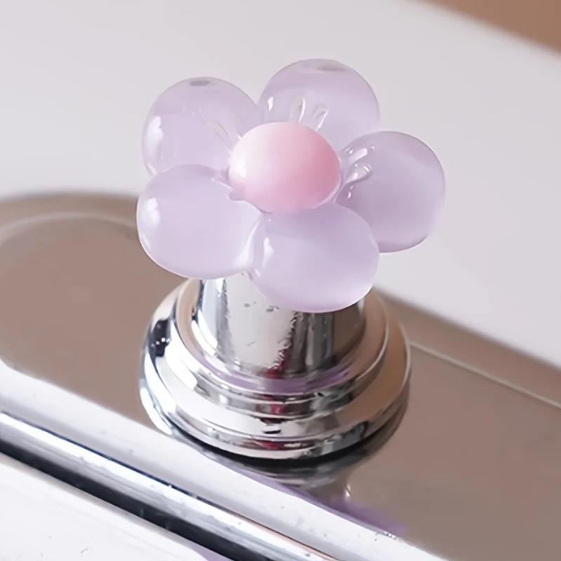 Essential Floral Toilet Flush Handle for Bathroom Toilet Button Toilet Water Tank Switch Button Auxiliary Flushing Switch