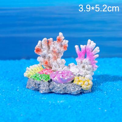 Mini Resin Fish Tank Accessories Cute Colorful Aquarium Plants Decoration Resin Reef Rock Artificial Coral Desktop Adornment