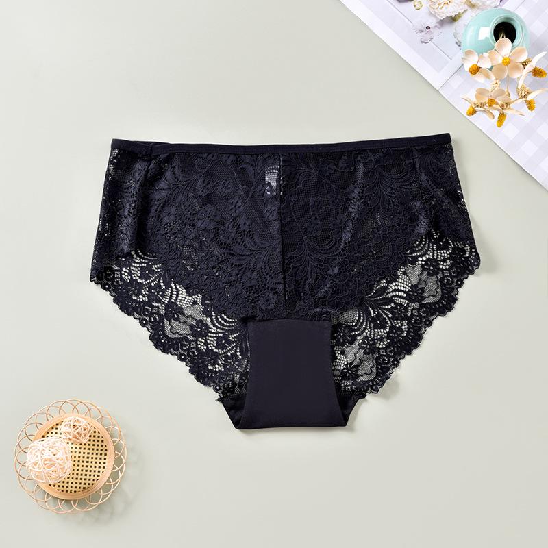 

Женские кружевные хлопковые трусы больших размеров с высокой талией - поддержка 280 фунтов, трусики Pure Desire M