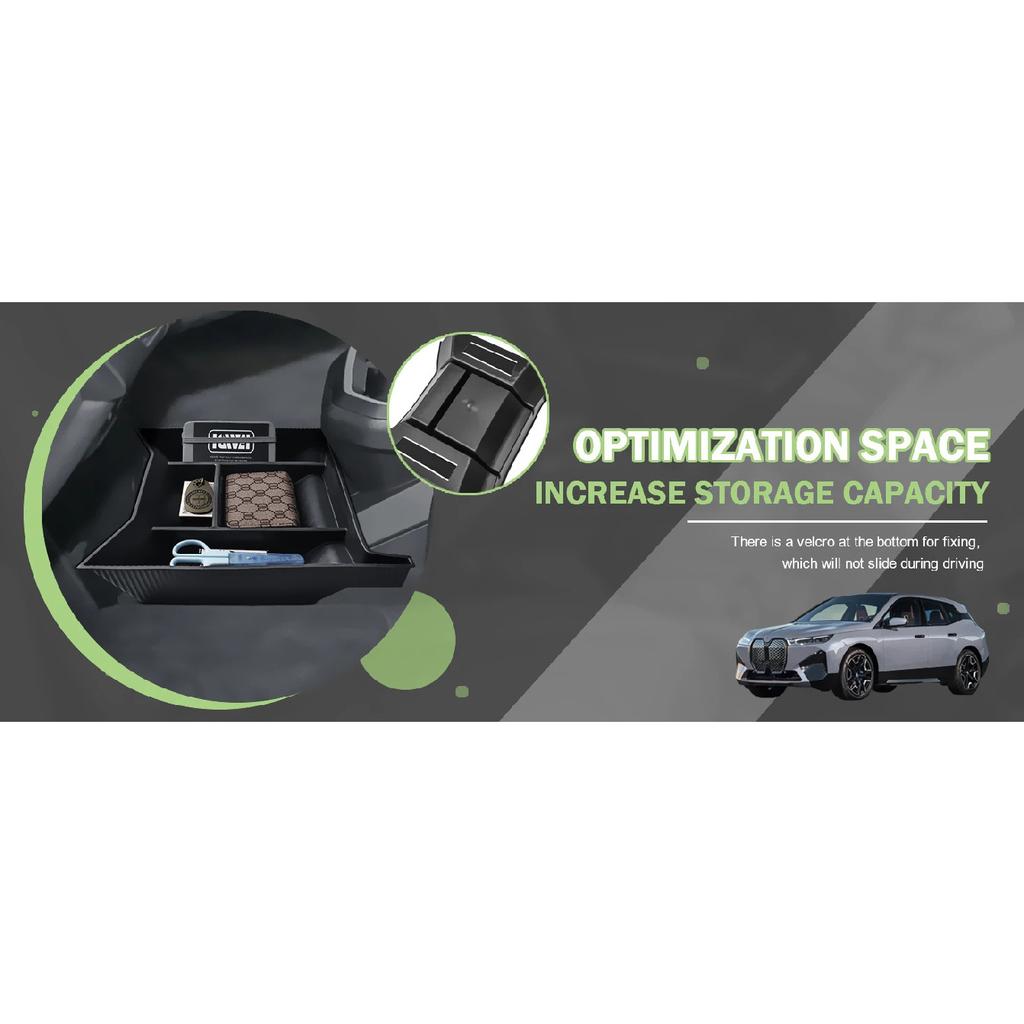 For BMW iX 2022-2026 i20 xDrive Car Center Console Organizer Tray Floor Storage Box Central Control Armrest Box Accessories