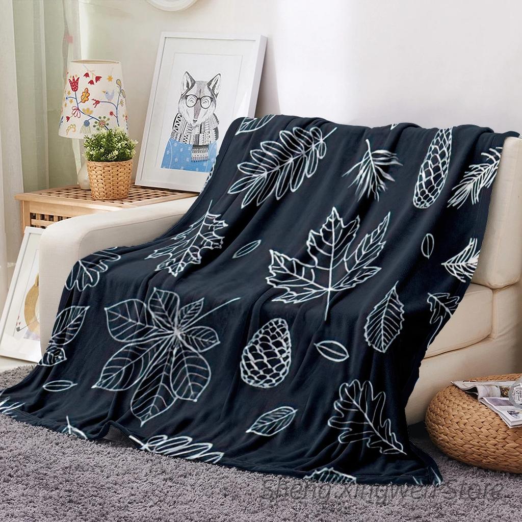 Büffelkaros Ahorn Flanell Decke Weiche Überwurfdecke Blätter Eicheln Kürbisse Libelle Schmetterling Sofa Bett Dekor Halloween Geschenke