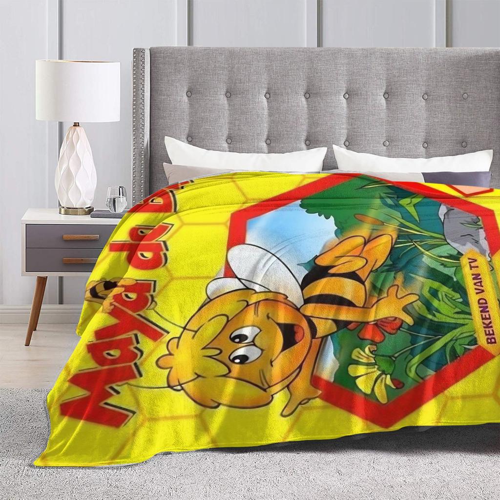 Coperte di Maya l'Ape Calde Morbide Estetiche Peluche Coperta Plaid per Arredamento Casa Campeggio Flanella Copriletto Copriletto