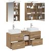 5 Piece Bathroom Furniture Set Artisan Oak Engineered Wood & Glass