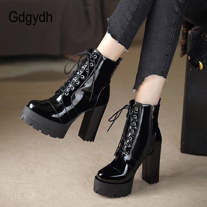 Details about / Women/'s Winter PU Leather Ankle Boots Round Toe High Heel Platform Fashion Shoes