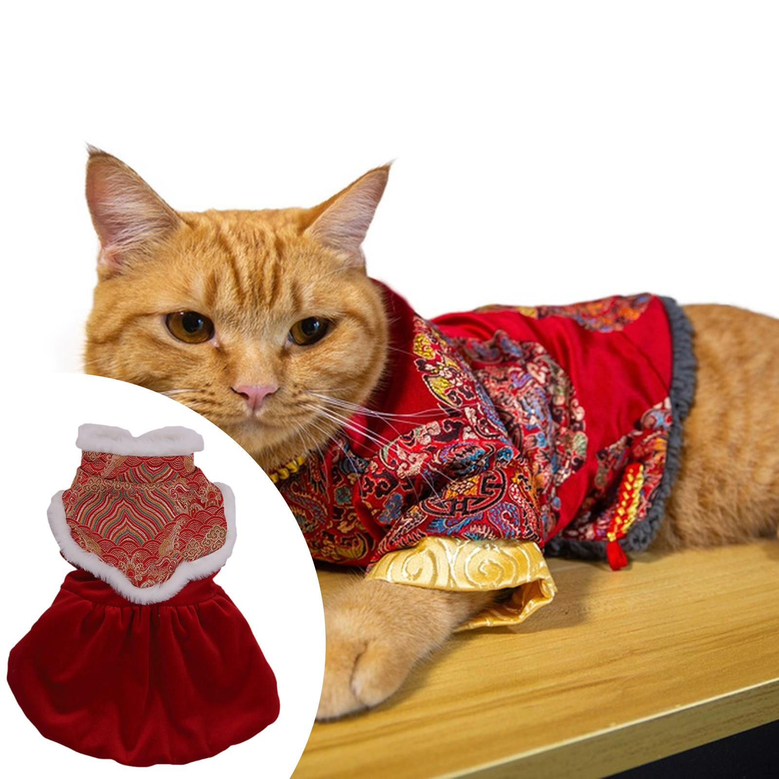 Year Cat Costume Chinese Styles Pet Clothes Dog Suit for Themed Party S
