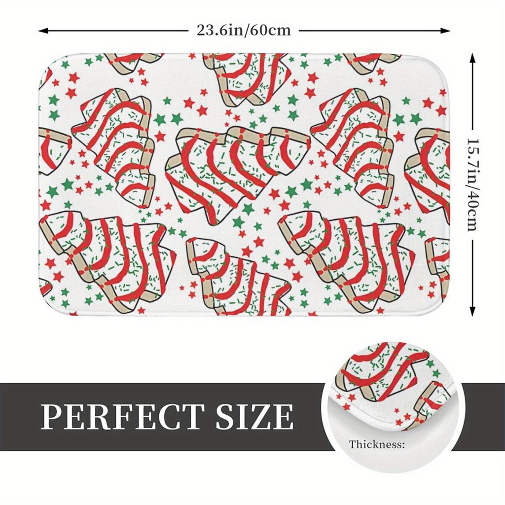 1Pcs Anti Fatigue Kitchen Rugs Christmas Tree Waterproof Non-Slip Thick Cushioned Kitchen Mat Heavy Duty Comfort Standing Mat for Kitchen