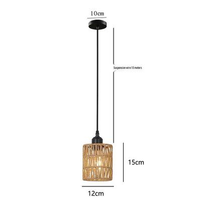Oeny American Style Faux Rope Cylindrical Pendant Light