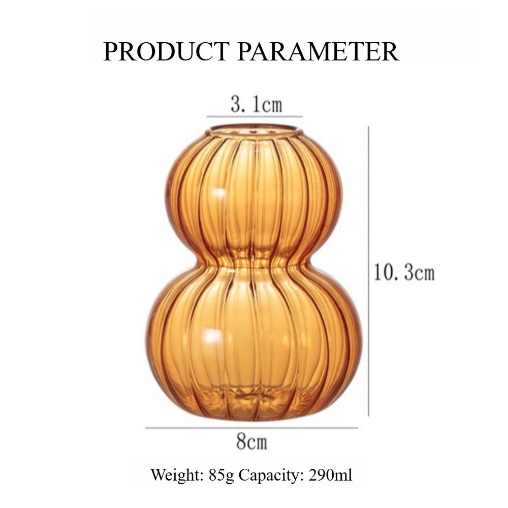 Colored Transparent Glass Vases Hydroponic Flower Vase Nordic Style Striped Gourd Shaped Vase Home Decor Housewarming Gift