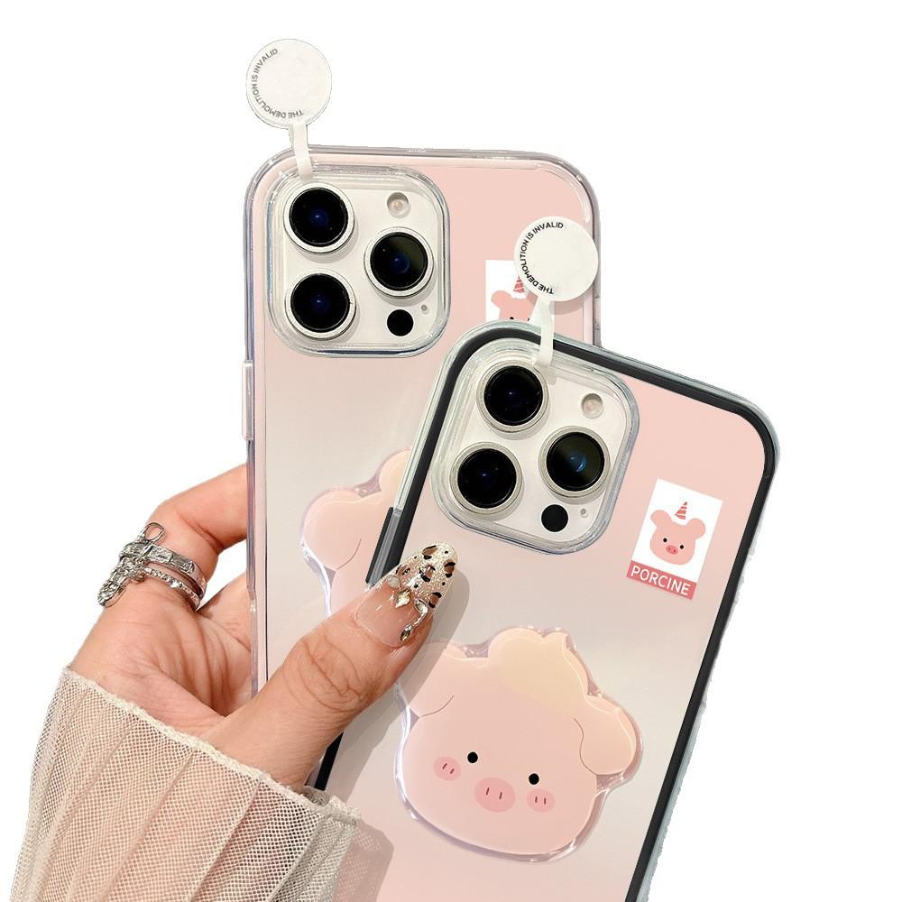 Cute pink pig West Highland is suitable for iPhone17ProMax transparent mobile phone protective case 16/15 simple niche
