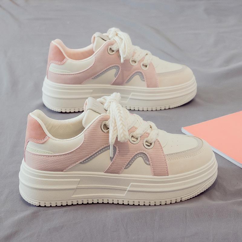 New Women White Flats Shoes Spring Comfortable Soft-sole Sneakers Female Lace-up Vulcanized Shoe Tenis Sport Shoes Mujer