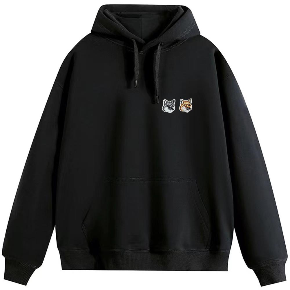 Fashionable Fur Fox Logo Hooded Sweatshirt