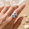 Vintage Inlaid Cubic Zircon Waterdrop Opening Rings For Women Men Elegant Dainty Teardrop Geometric Finger Ring Wedding Jewelry