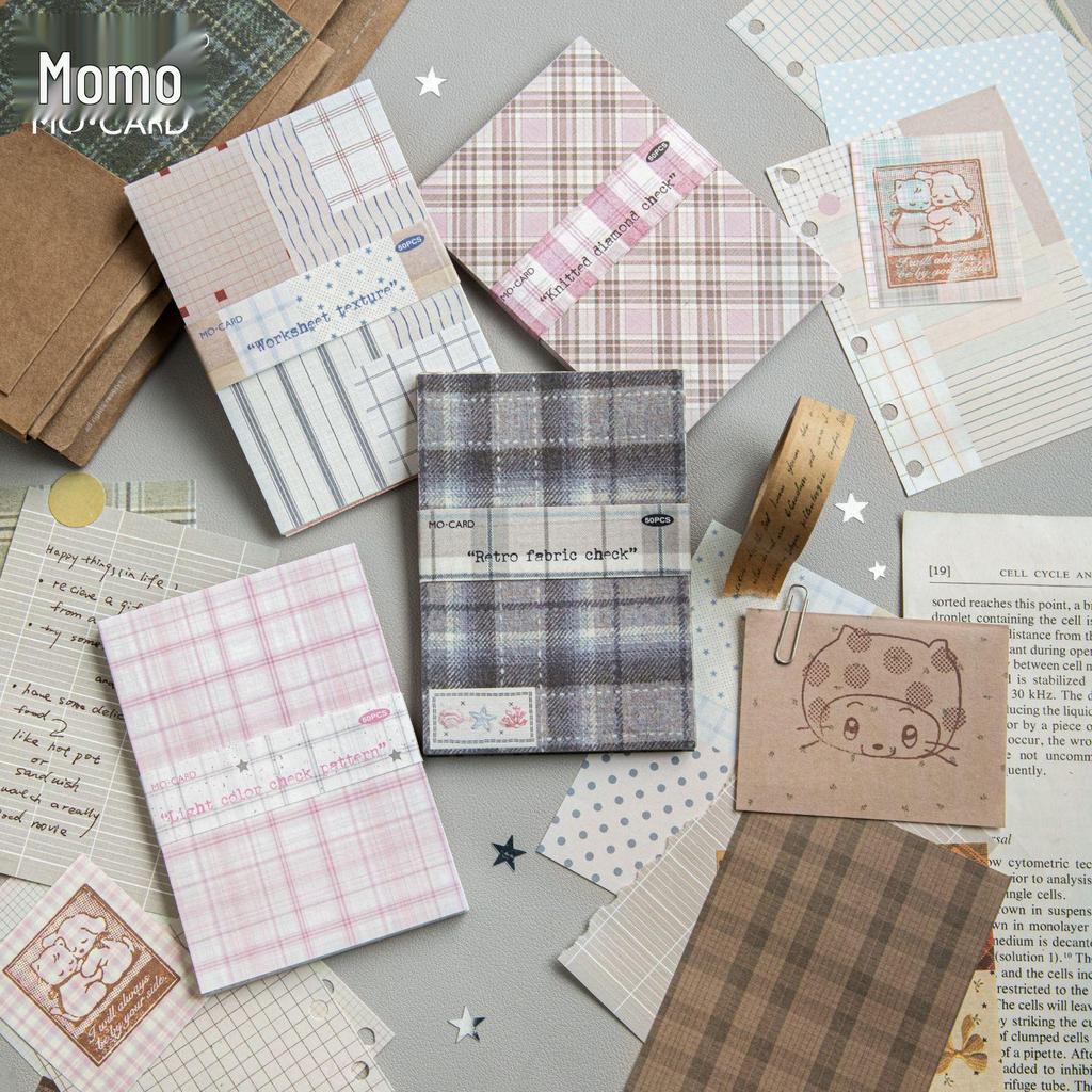 Mò Mò Bái Kraft Paper Plaid Series: Original Bullet Journal Material - 4 Designs