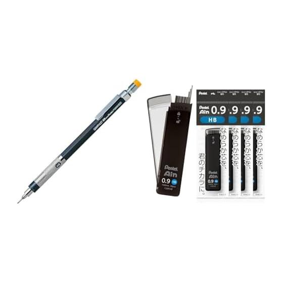 Механический карандаш Pentel Graphlet PG509-GD 0,9 мм с запасными стержнями Pentel Ain 0,9 мм HB (5 шт.) XC289-HB
