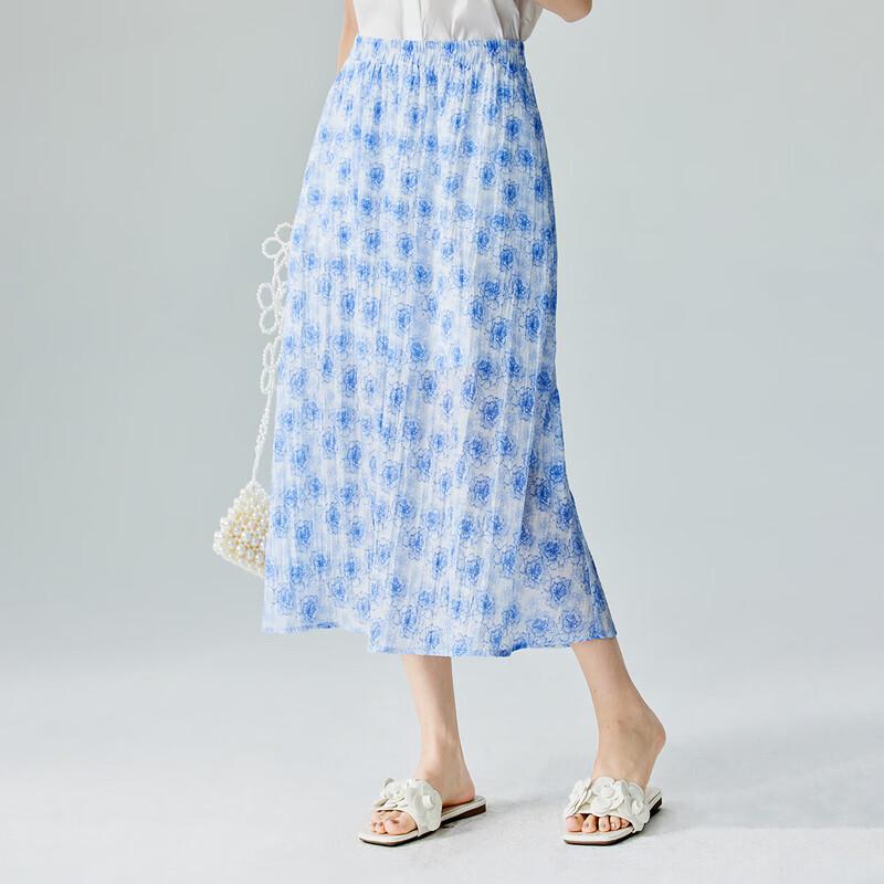 INMAN Women s A-Line Floral Midi Skirt M
