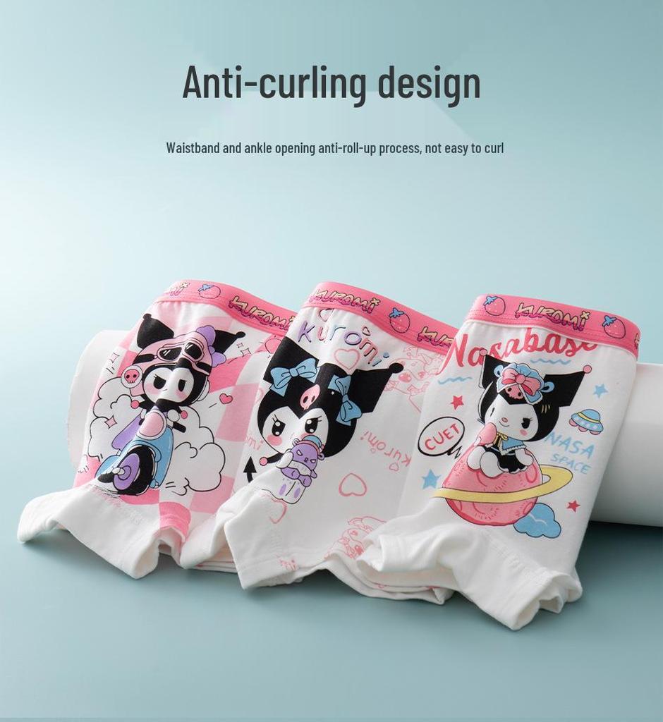 Pure Cotton Cartoon Boxer Briefs for Girls - Toddler to Pre-Teen Sizes