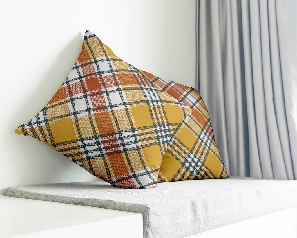 Vargottam Luxury, Printed Mustard Yellow Cushion  Covers,  Decorative Pillow  Covers,  Square  Throw Pillowcase