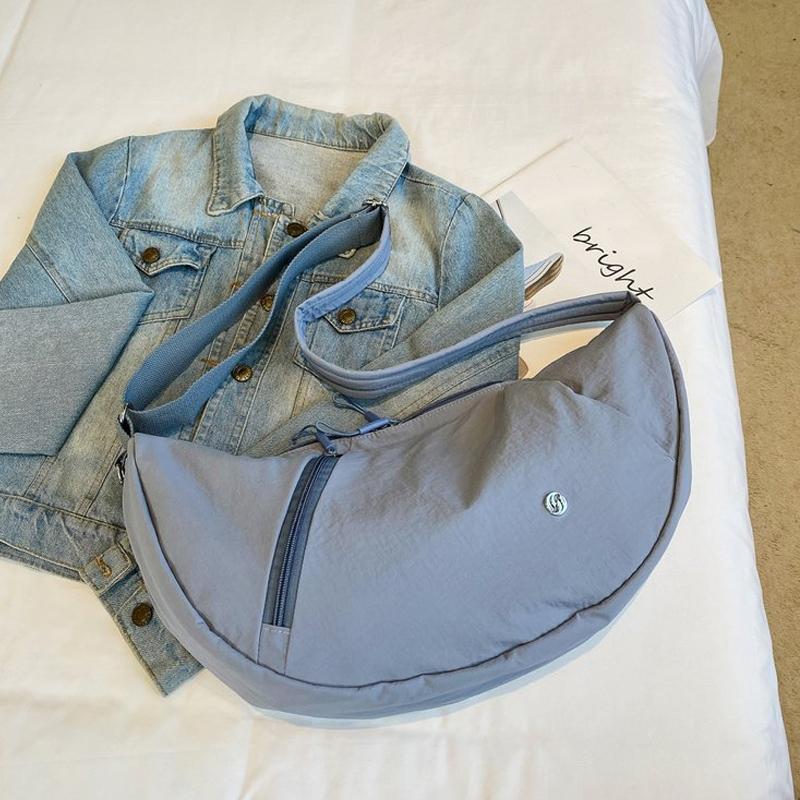 

Женская сумка-пельмень, повседневная сумка с регулируемым плечевым ремнем, сумка-полумесяц, сумка через плечо, стильная модная однотонная сумка синий