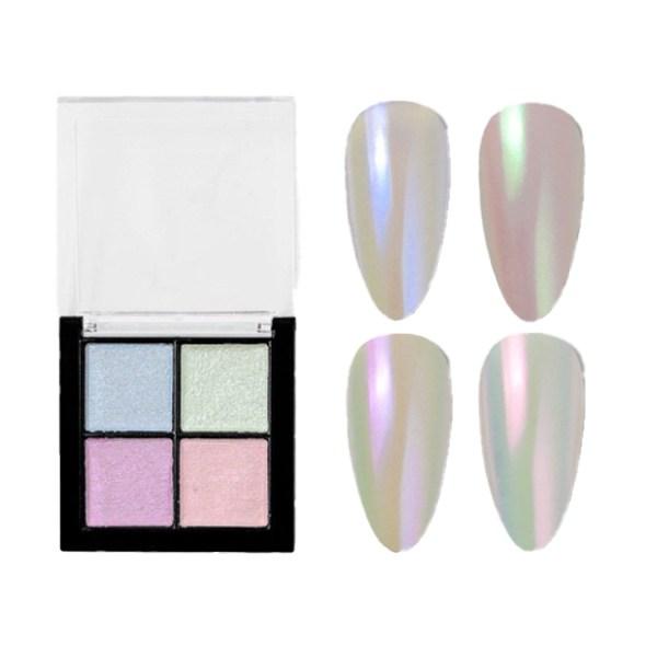 

Tenteer Mirror Powder Голограммный блестящий гель для ногтей Deco Mundon Aurora 4 вида, смешанные цвета, 1 комплект
