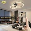 NETTLIFE - Plafonnier LED pour salon–40 cm noir lumière blanc chaud 3000K 23 W convient aux cuisines chambres et couloirs
