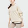 UNIQLO Solid Color Loose Fit Crew Neck Sweatshirt Unisex sweatshirt Light-Beige 444966-30
