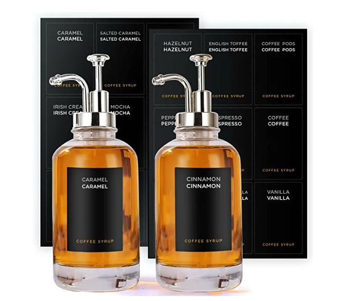 2pcs Coffee Syrup Dispenser Set 500ml Portable Minimalist Clear Easy Use Bottle Kitchen Containers Bottle