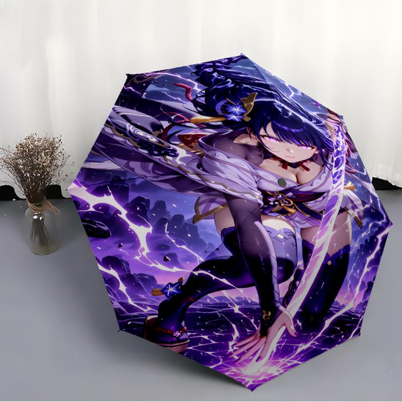 1pc Genshin Impact Beelzebul1 Umbrella, Sun Protection, And UV Shielding. It Has Eight Sturdy Ribs for Outdoor Use And Perfect Gift
