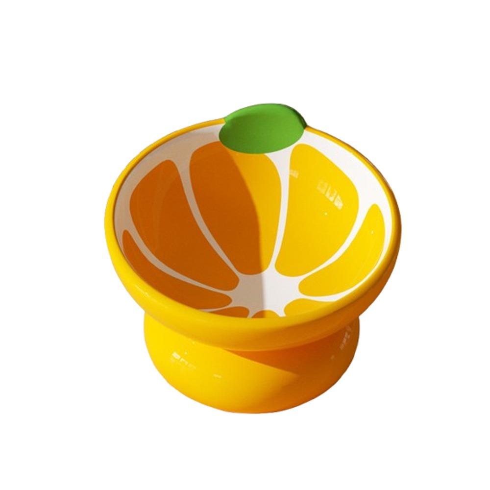 

Серия Фрукты Миска для кошек против рвоты Расписанная вручную миска для корма для домашних животных Керамическая приподнятая миска для кошек Для собаки кошки Orange