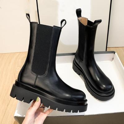Luxury Women Spring  British Style Ankle Boots Autumn Winter Trendy Casual Platform Thick-soled Mid-tube Boots Motorcycle Boots