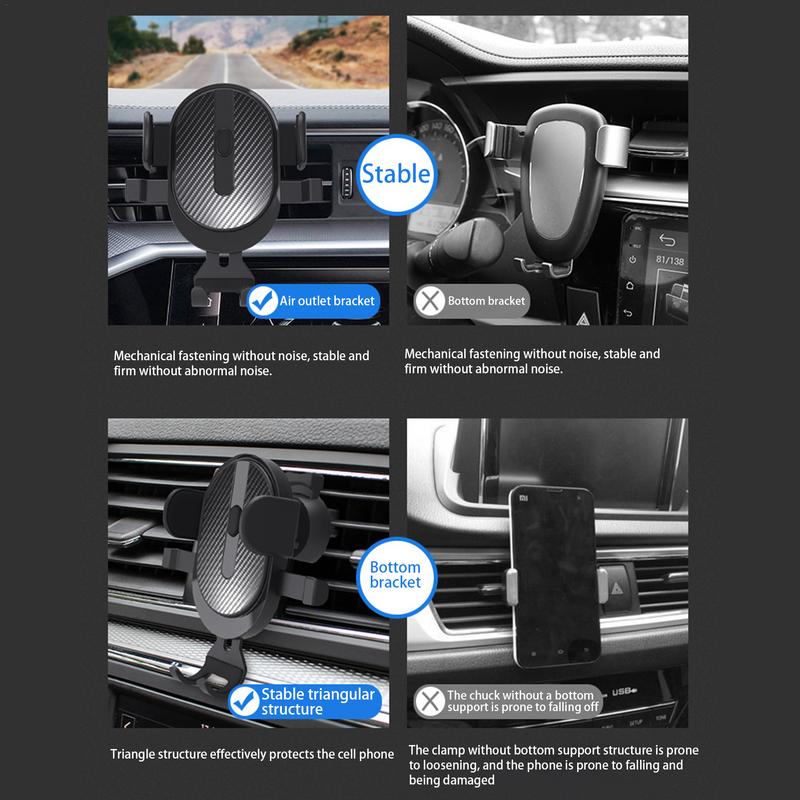 Car Vent Phone Mount Automatic Locking Car Phone Holder Mobile Phone Stand 360 Rotation Cell Phone Car Mount Smartphone Holder