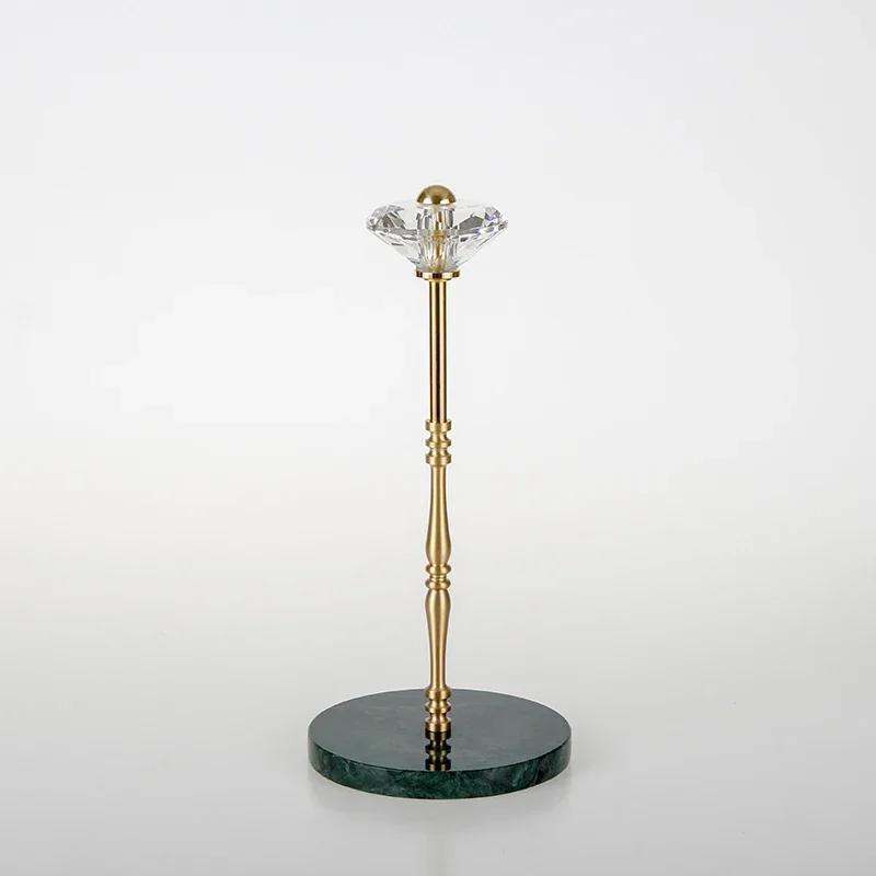 Nordischer Goldvogel Papierhalter Freistehend Massives Messing mit Marmorbasis Küchen-Taschentuchständer Tischplatten-Organizer