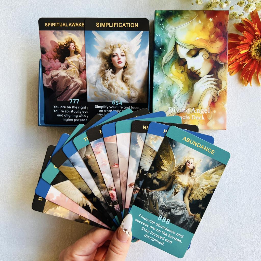 Qcsdckot Angel Number Oracle Oracle Cards for Angel Number Affirmation Cards To Enhance Your Spiritual Journey Cards, Beginners,