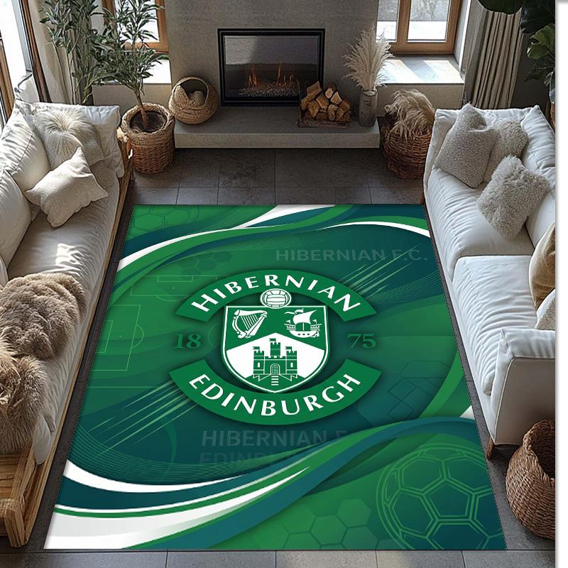 Tappeto Morbido per Pavimento Antiscivolo Hibernian FC Calcio Calcio Modello Tappeto per Interni Tappetino Decorazione Sportiva per Camera da Letto