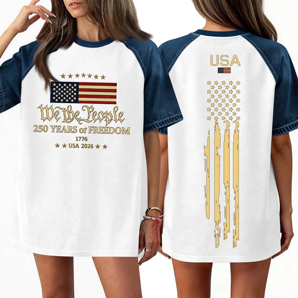 Women's Denim Patchwork Top, Casual Short-sleeved Comfortable T-shirt, Fashionable For Spring And Summer.