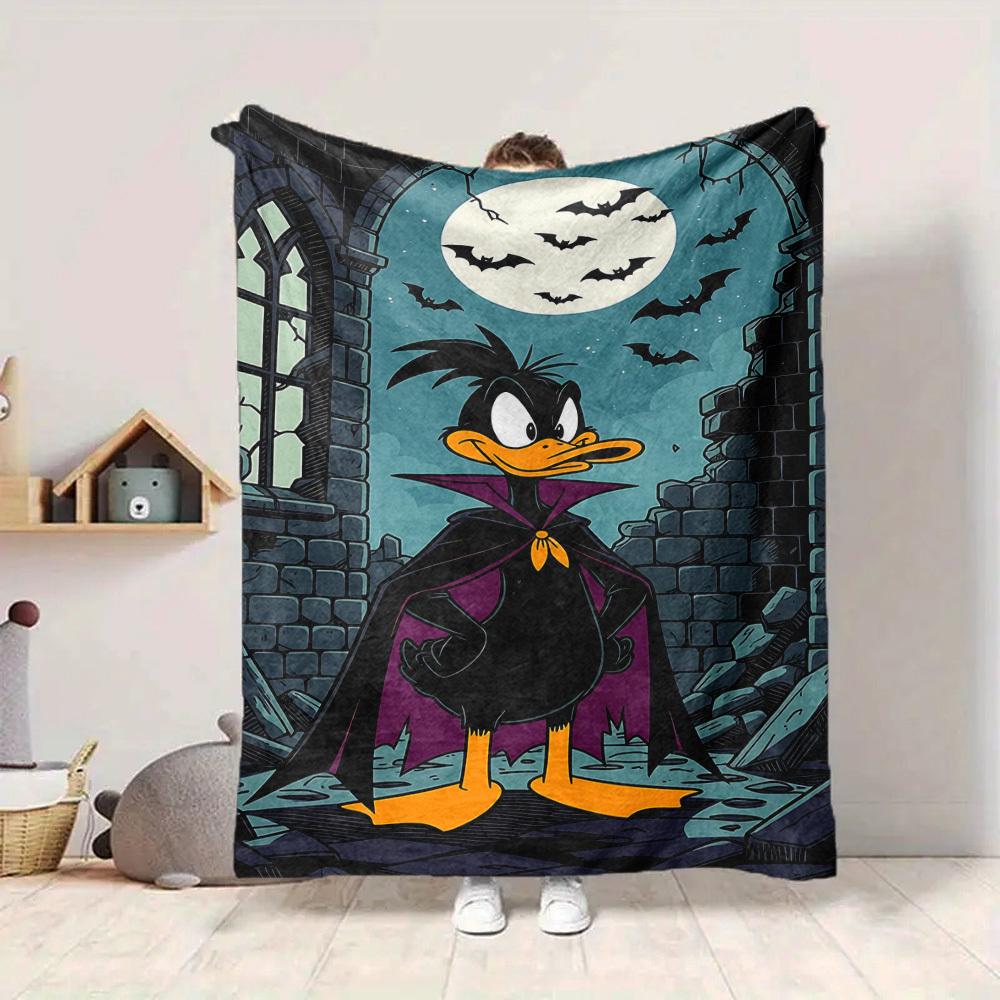 1pc Daffy Duck Blanket Lightweight Flannel Throw For Sofa, Bed, Travel, Camping, Livingroom, Office, Couch, Chair, And Bed