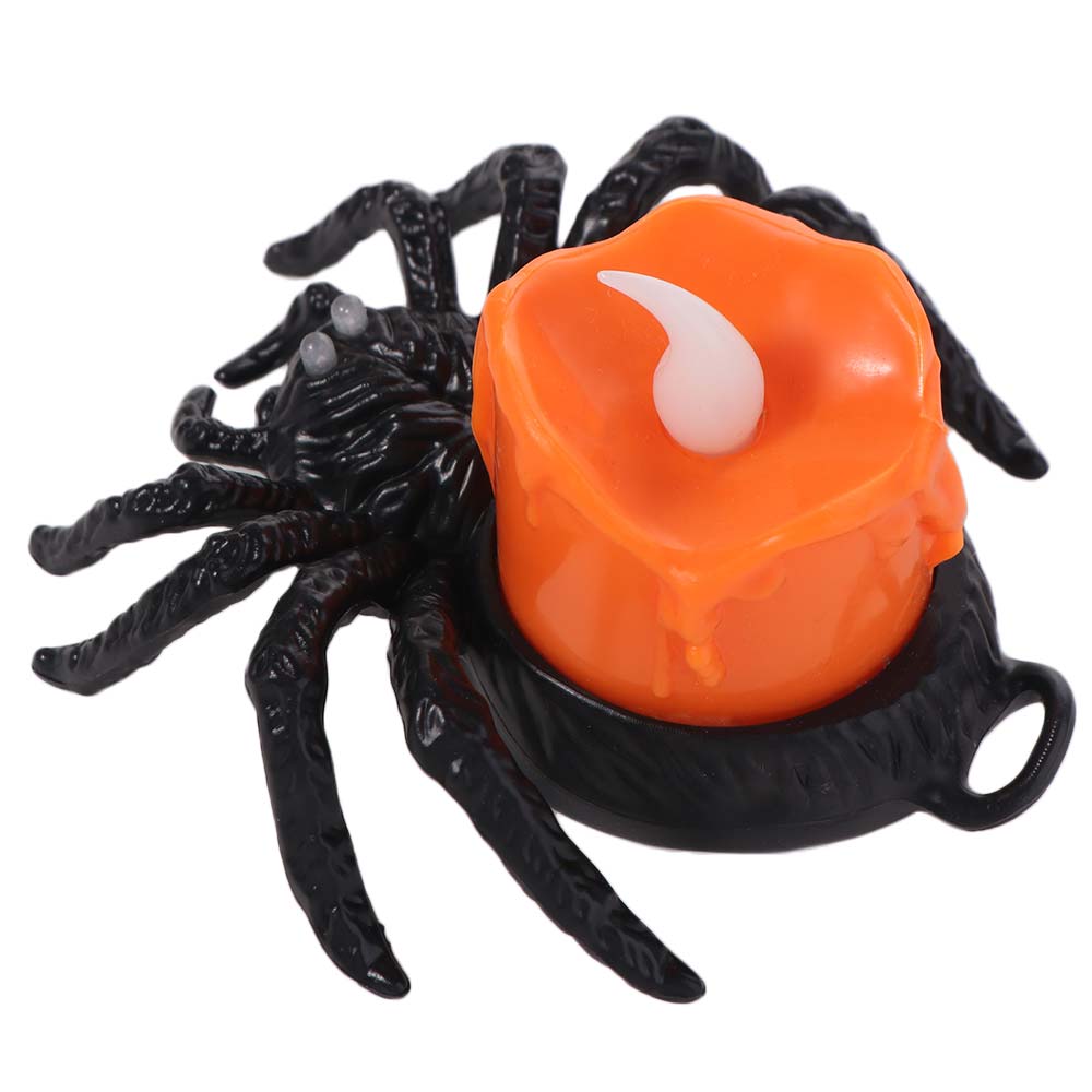 Crawly Halloween Spider Pumpkin Lamp Scary Spider Night Light Electronic Candlelight Haunted House