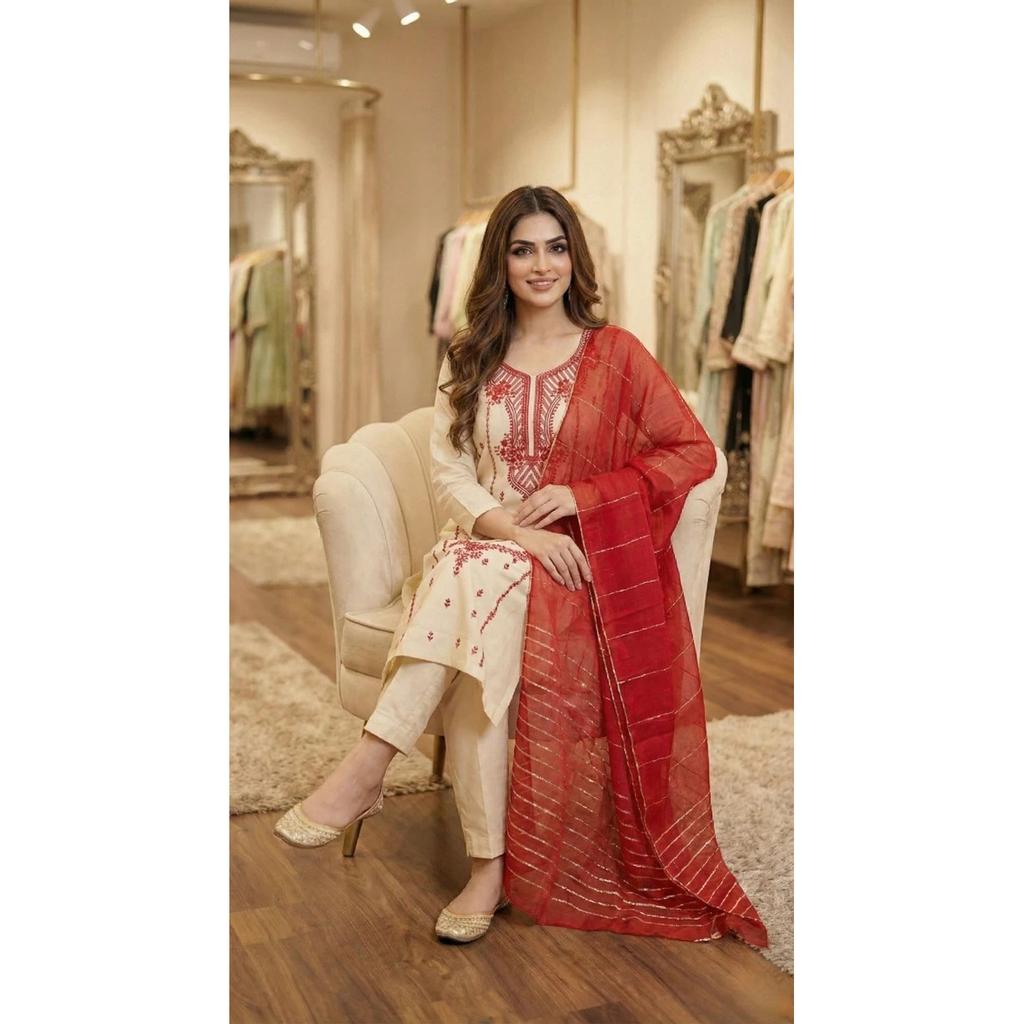 Party Wear Pakisatni Kurti Pant Dupatta Set Indian Designer Top Tunic Kurta Set