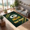 Green Bay Packers Crystal Velvet Rug, Custom Name Text Personalized Non‑Slip Floor Mat for Home Decor Gift