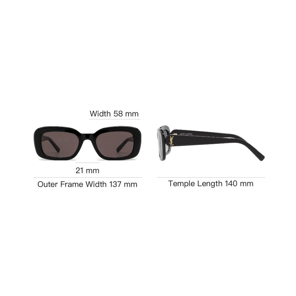 Saint Laurent Logo Irregular Frame Sunglasses Women Sunglasses Black SLM130001