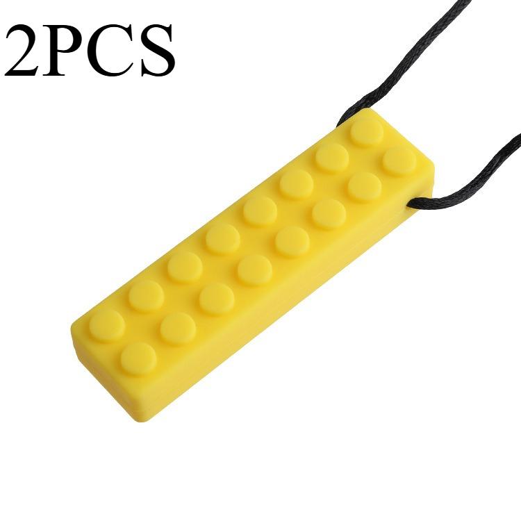 Sensory Chew Necklaces, 2pcs Colorful Chew Necklaces for Sensory Kids, Perfectly Textured Silicone Chew Toys