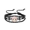 1Pc Spy Family Time Gem Leather Braided Bracelet, Lloyd Forger Anime Wristband