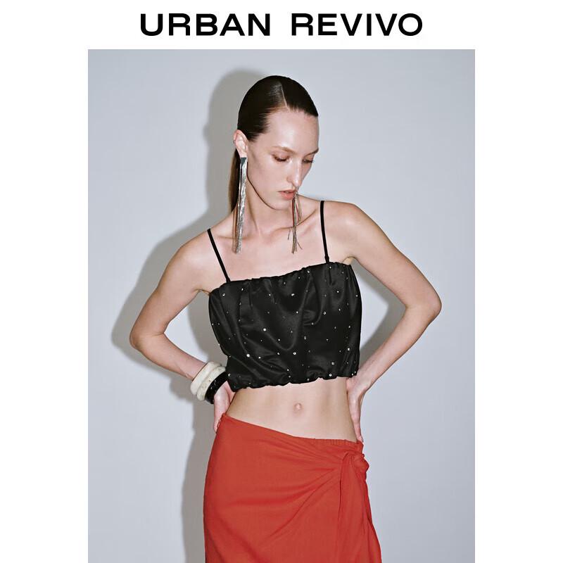 

UR2025 Women s Rhinestone Back Zipper Camisole Top S