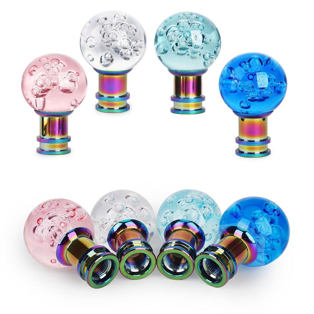 Universal Manual Pink Lever Change Knob Transparent Crystal Acrylic Gear Shifter Head Car Acrylic Shift Knob with Adapter