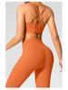 Cross-Back Shockproof Sports Bra: European-American Fitness Tank Top with Thin Straps for Yoga and Nude Comfort